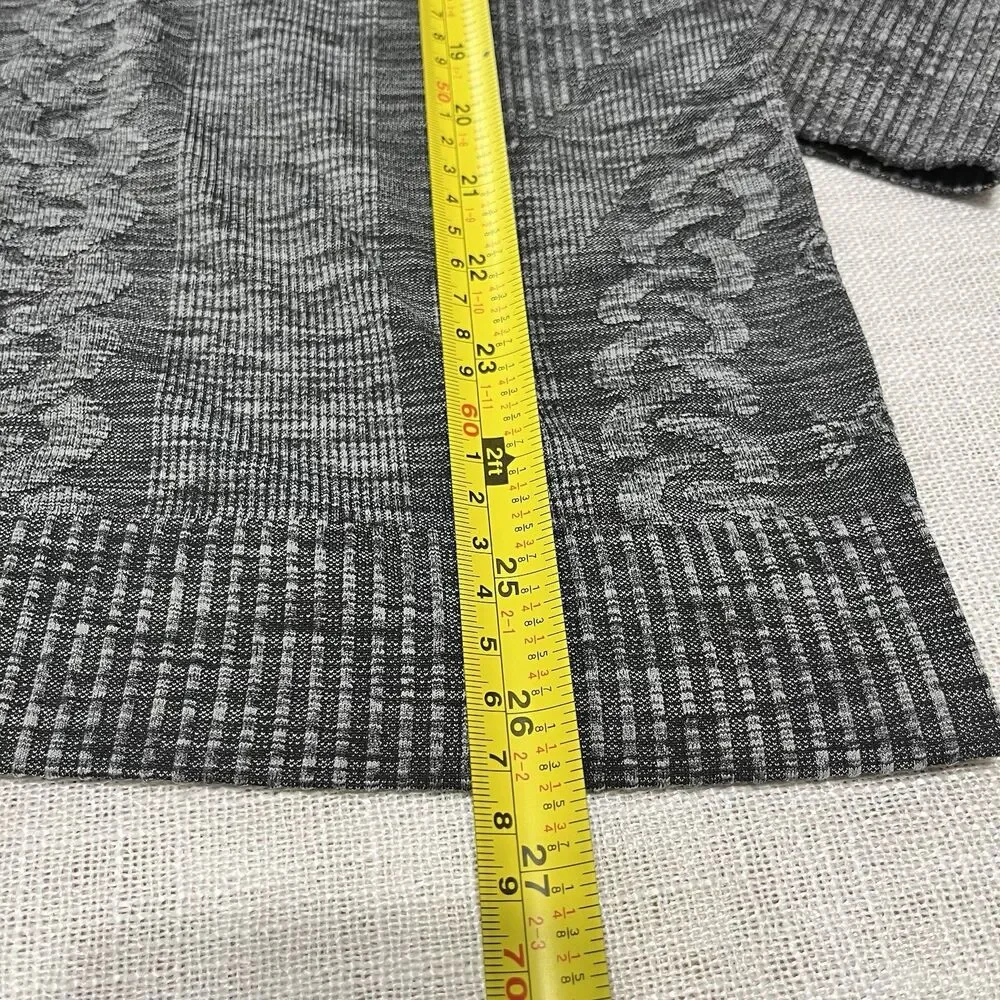 Lululemon Rest Less Pullover Size 2 Heather Black Ribbed Mid Layer Thumhole Grey